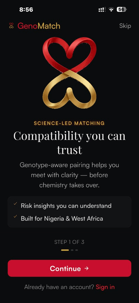 GenoMatch onboarding: science-led matching and genotype-aware compatibility